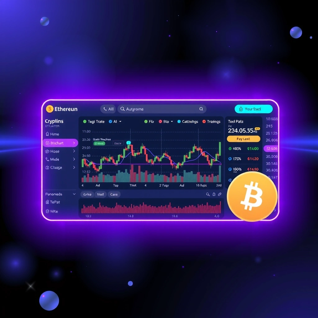 Crypto Trader Simulator con velas de criptomonedas y blockchain