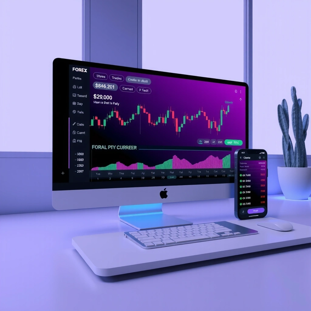 Forex Warrior interface con pares de divisas y análisis técnico